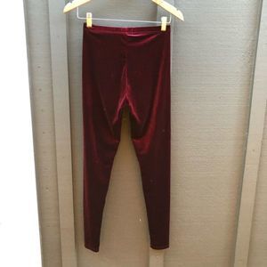 Insanity Maroon Velvet Leggings Size Small